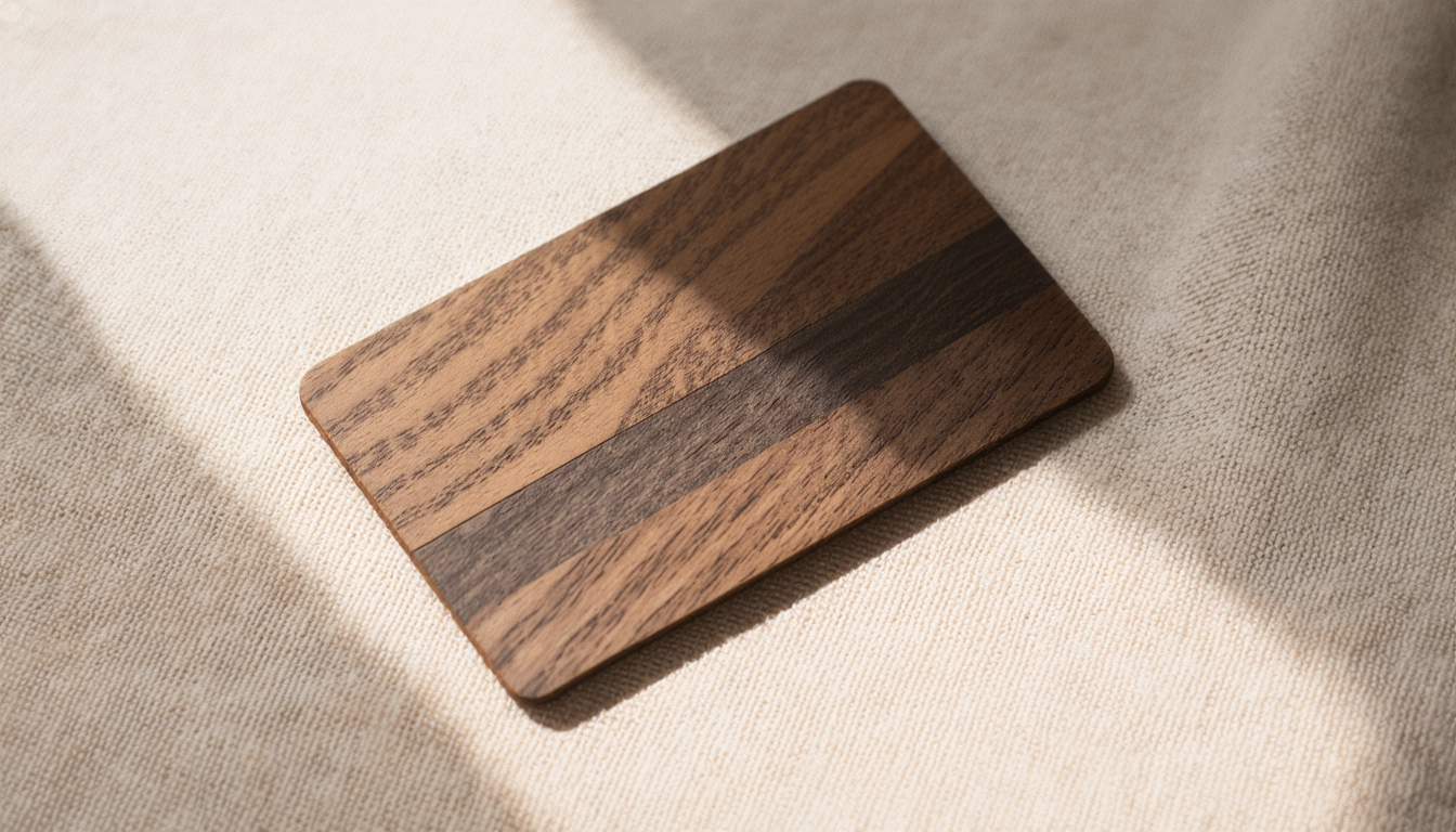 Premium wood NFC business card